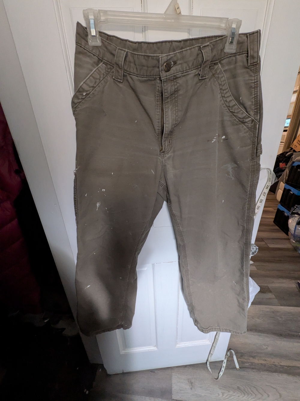 Carhartt B151 36x30 Canvas Work Pants Distressed Paint Splatter Grunge Thrashed